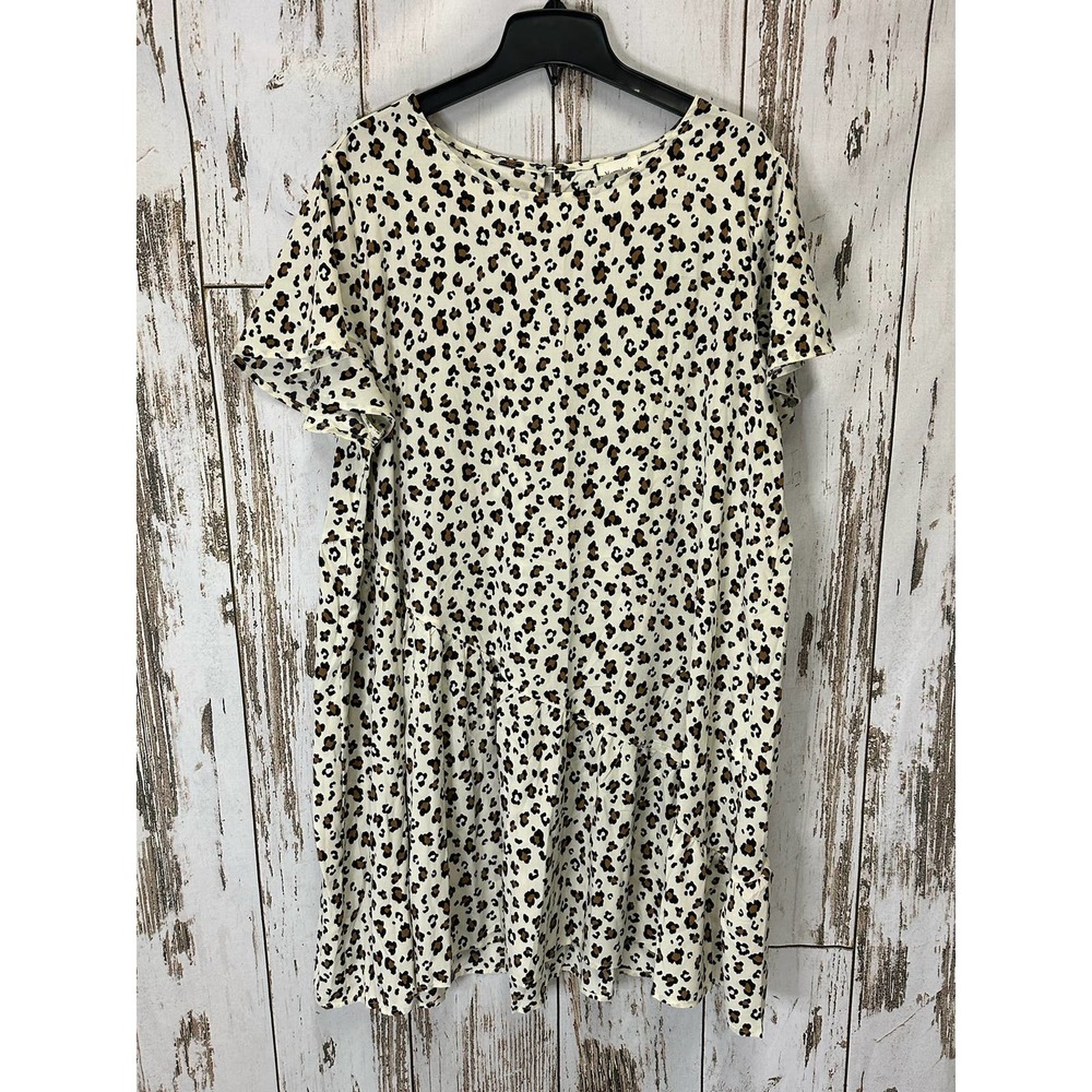 Hayden Leopard Print Dress Ruffle Hemline - Picture 2 of 8